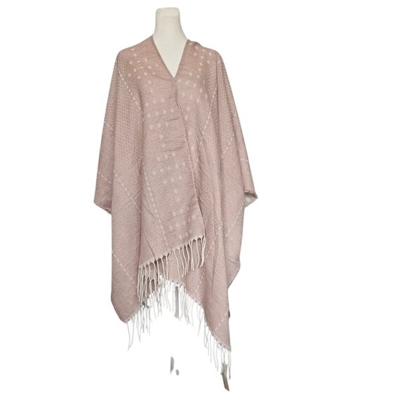 NWT GENTLE FAWN Hermosa Cardigan Womens M/L Pink Poncho Kimono Fringed Lagenlook - Picture 5 of 12